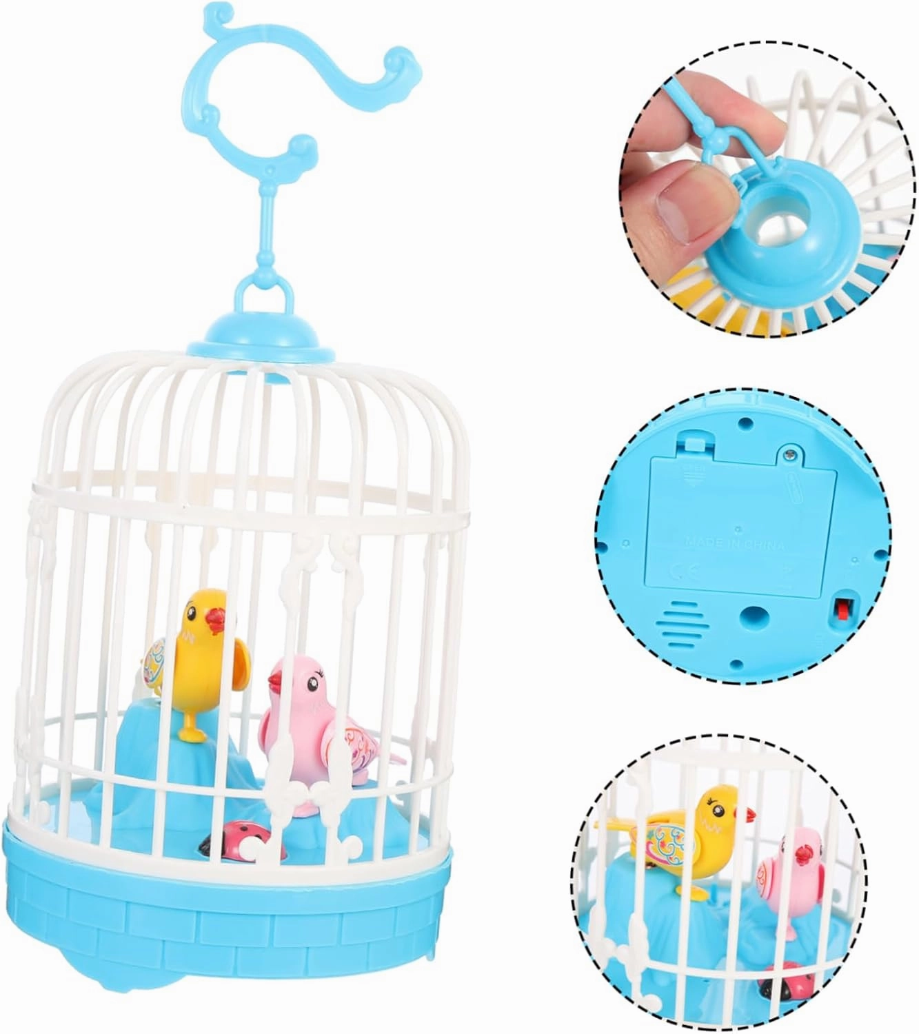 ERINGOGO Voice-Activated Induction Bird Baby Swings Led Animal Toys Musical Baby Toys Speaking Birds Pet Led Bird Toys Talking Birds Toys Kids Birds Toy Toddler Abs Cage Electronic