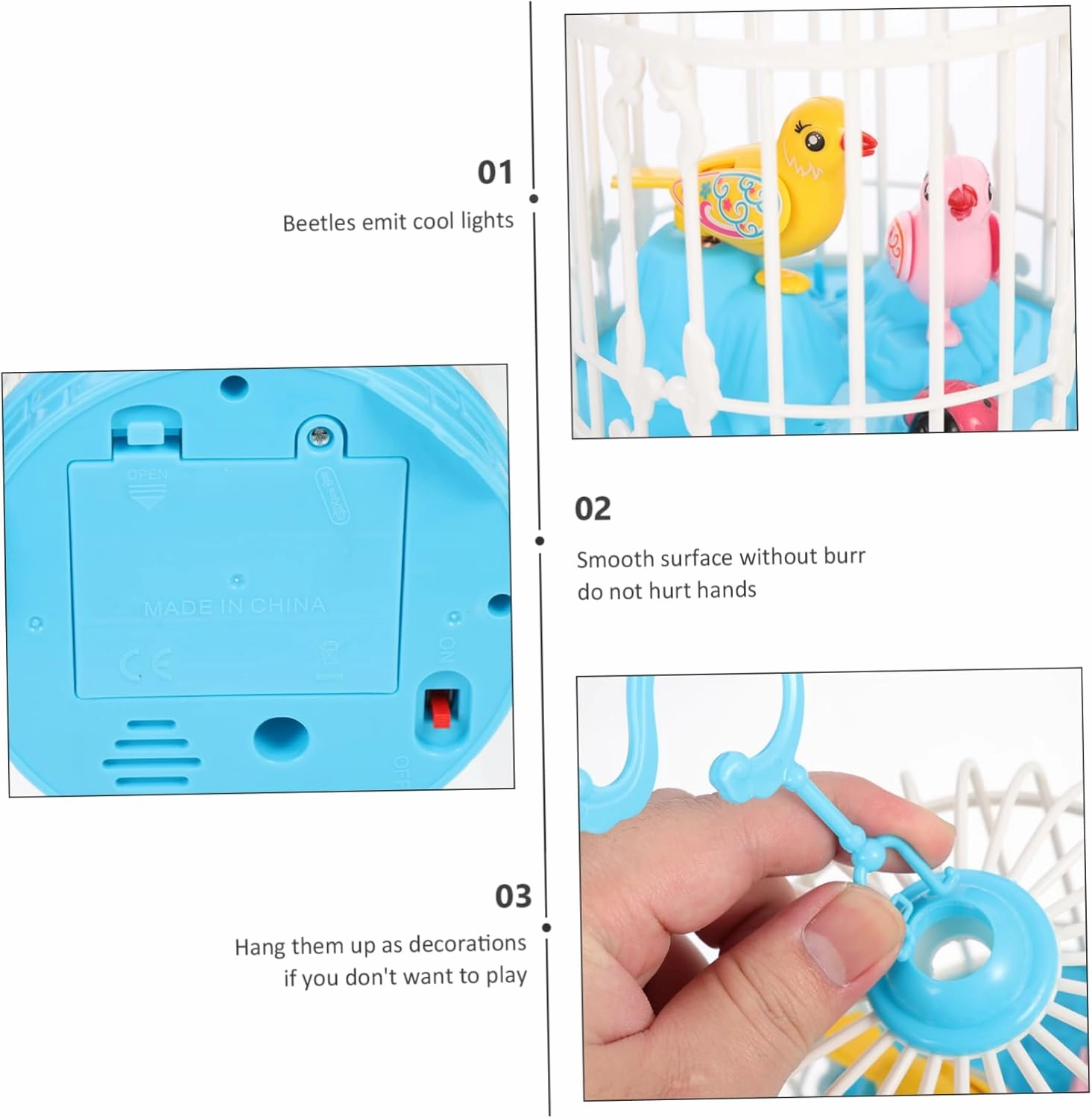 ERINGOGO Voice-Activated Induction Bird Baby Swings Led Animal Toys Musical Baby Toys Speaking Birds Pet Led Bird Toys Talking Birds Toys Kids Birds Toy Toddler Abs Cage Electronic