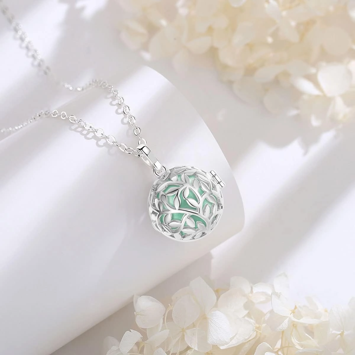 EUDORA Harmony Ball Tree Life Angel Bell Necklace Pregnancy, Mexican Bola Pendant Women Jewellery Pendant Long Necklace Women Best Gift, 30"