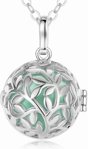 EUDORA Harmony Ball Tree Life Angel Bell Necklace Pregnancy, Mexican Bola Pendant Women Jewellery Pendant Long Necklace Women Best Gift, 30"