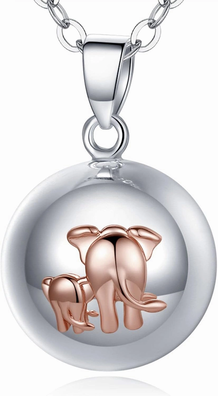 EUDORA Harmony Bola Angel Caller Pregnancy Women Necklace, Angel Wishing Chime Mexico Ball Pendant for Future Mama Jewellry Gifts for Pregnant Women Mother-to-be Wife Sisters, 45inch 30inch