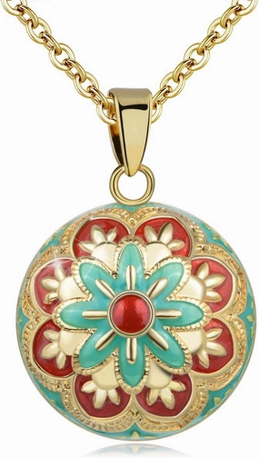 EUDORA Harmony Bola Vintage Angel Caller Pregnancy Women Necklace Guardian Angel Wishing Chime Ball Bola Pendant for Future Mama Jewellry Original Gift for Women Mother Wife Sisters, 45inch   30inch