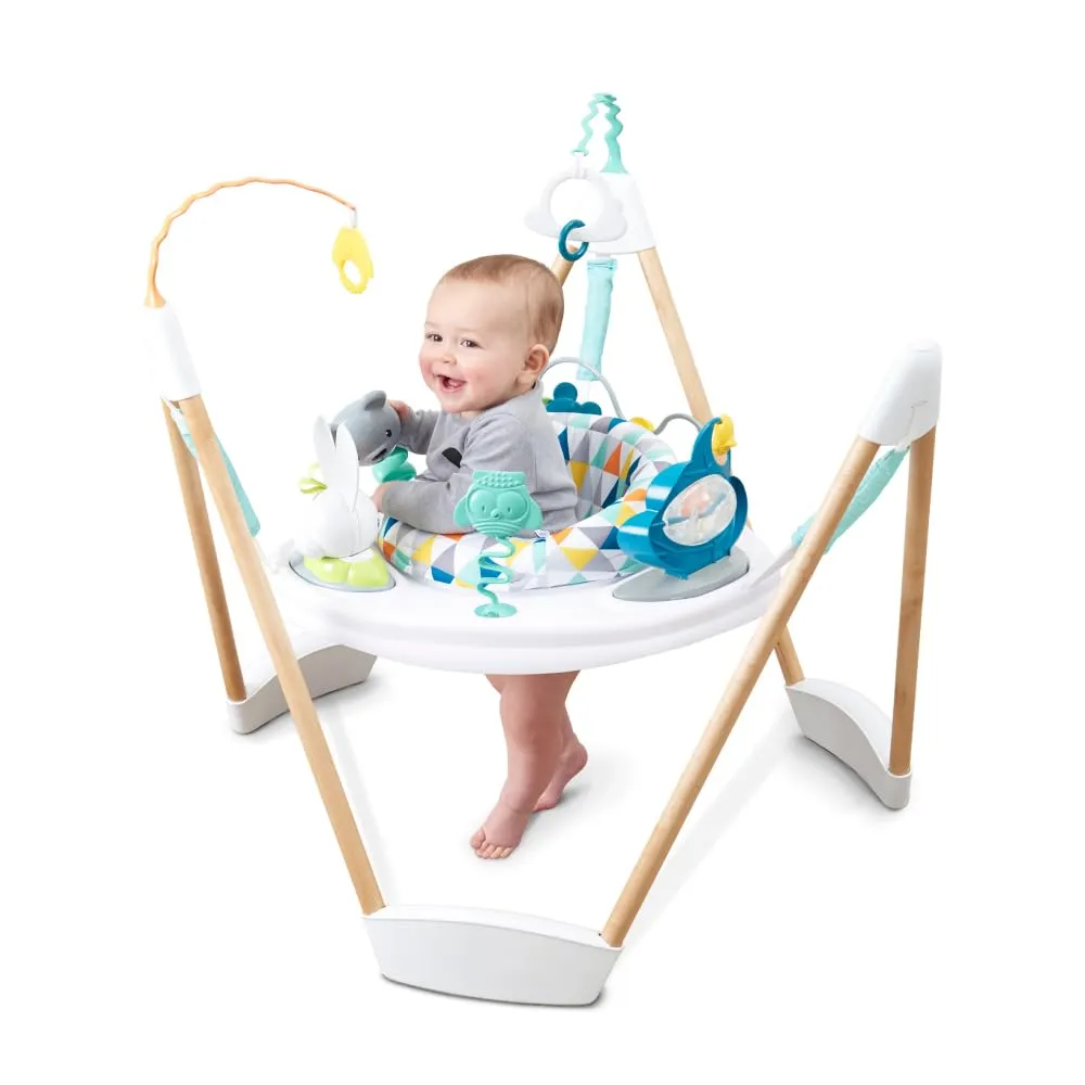 Evenflo Exersaucer Woodland Wonder Baby Activity Center - 13  Colorful Activities with Full 360-Degree Spin and Enhanced Springs for Bouncing Fun