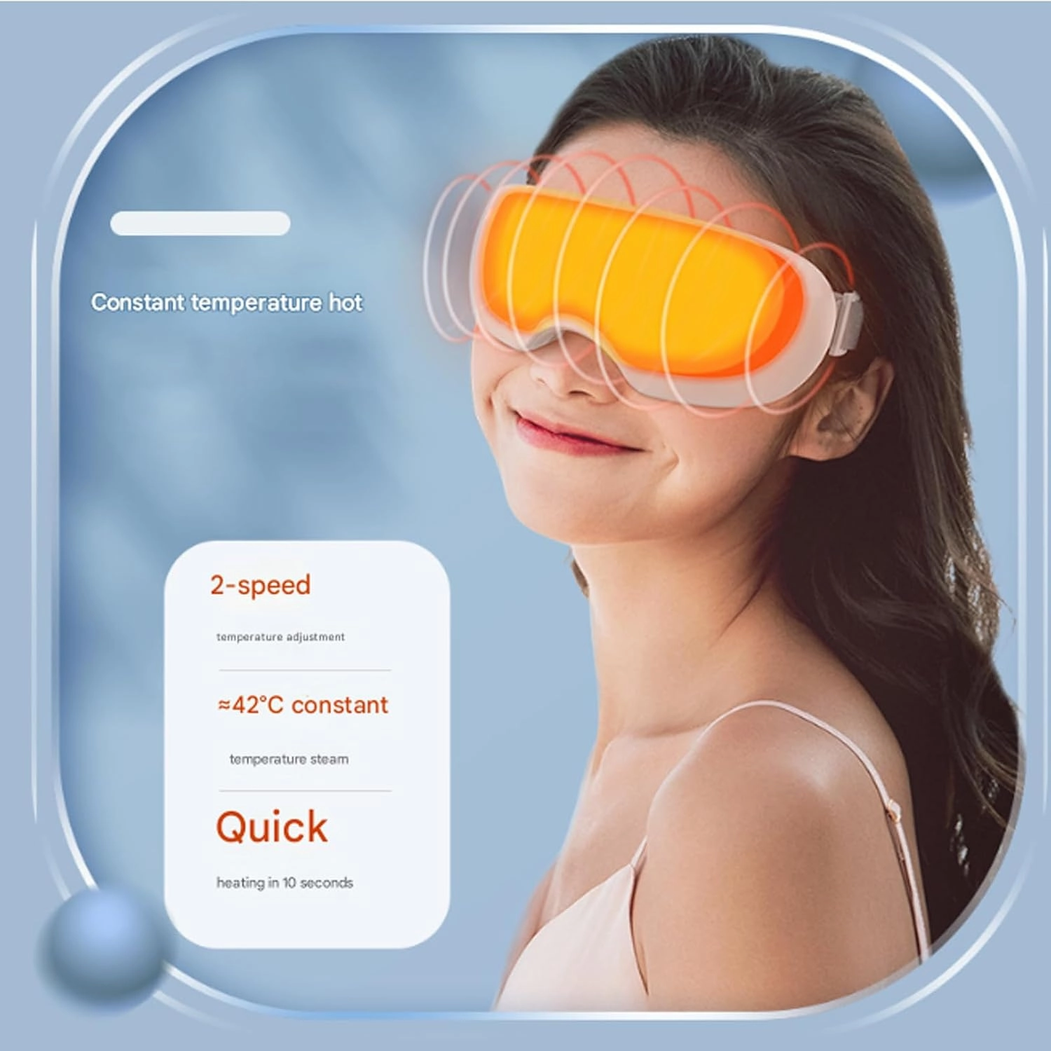 Eyerelis Steam Therapy Mask, Fast Heating Eye Steamer, 2 Levels Adjustable Smart Hot & Cold Steam Eye Mask for Dark Circles, Puffiness, Dry Eyes, Ergonomic 3D Curved Groove 360° Fit (B)