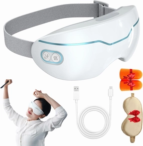 Eyerelis Steam Therapy Mask, Fast Heating Eye Steamer, 2 Levels Adjustable Smart Hot & Cold Steam Eye Mask for Dark Circles, Puffiness, Dry Eyes, Ergonomic 3D Curved Groove 360° Fit (B)