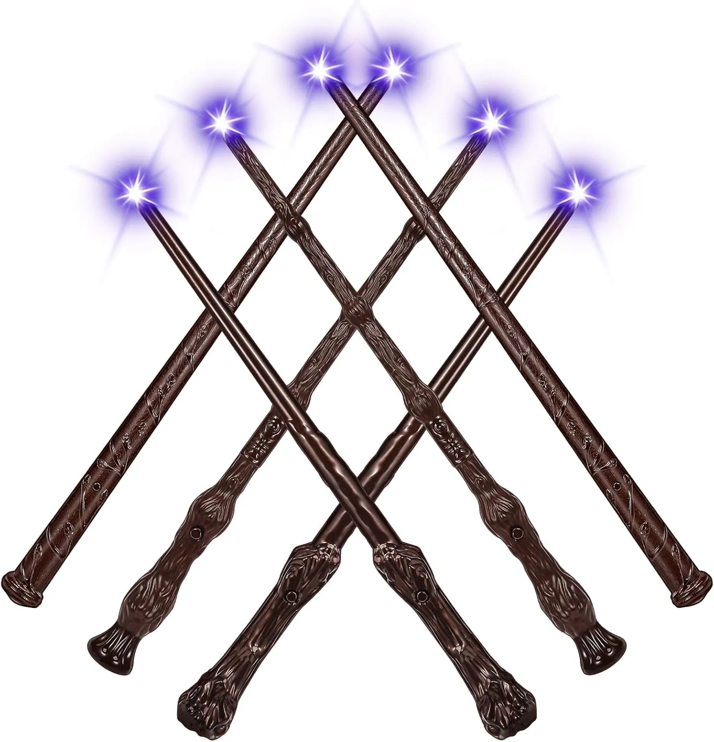 EZVYAO Light Up Magic Wand with Sound Wizard Witch Illuminating Toy Party Cosplay Accessory 6PCS, Mixed