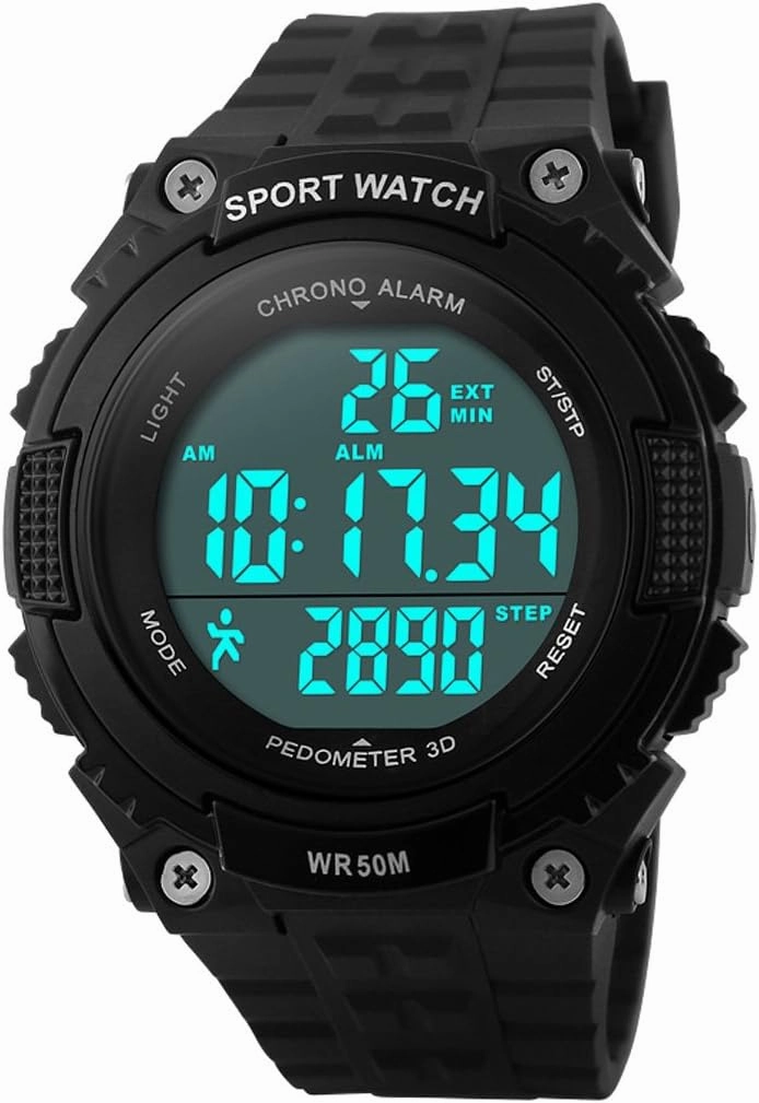 FANMIS Unisex Pedometer Watches Military Multifunctional 50M Waterproof Digital Outdoor Sports Watch