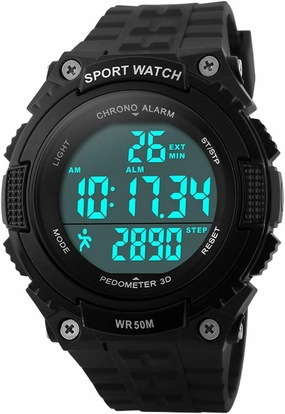 FANMIS Unisex Pedometer Watches Military Multifunctional 50M Waterproof Digital Outdoor Sports Watch