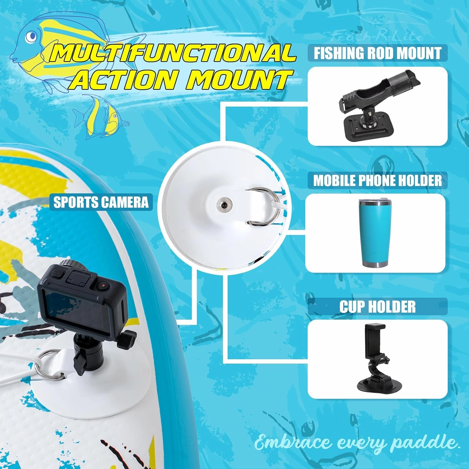 FEATH-R-LITE Inflatable Paddle Board Stand Up Paddleboards for Adults SUP with Premium Accessories Pump, Adjustable Paddle, Leash, Three Fins, Backpack