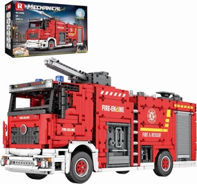 Fire Truck Building Set for Adults, Big Rescure Fire Vehicle with Water Spray Device, APP and Remote Control Firetruck Bricks 22008, Fire Engine Building Kit for Men, Ideal Gifts for Kids 14 