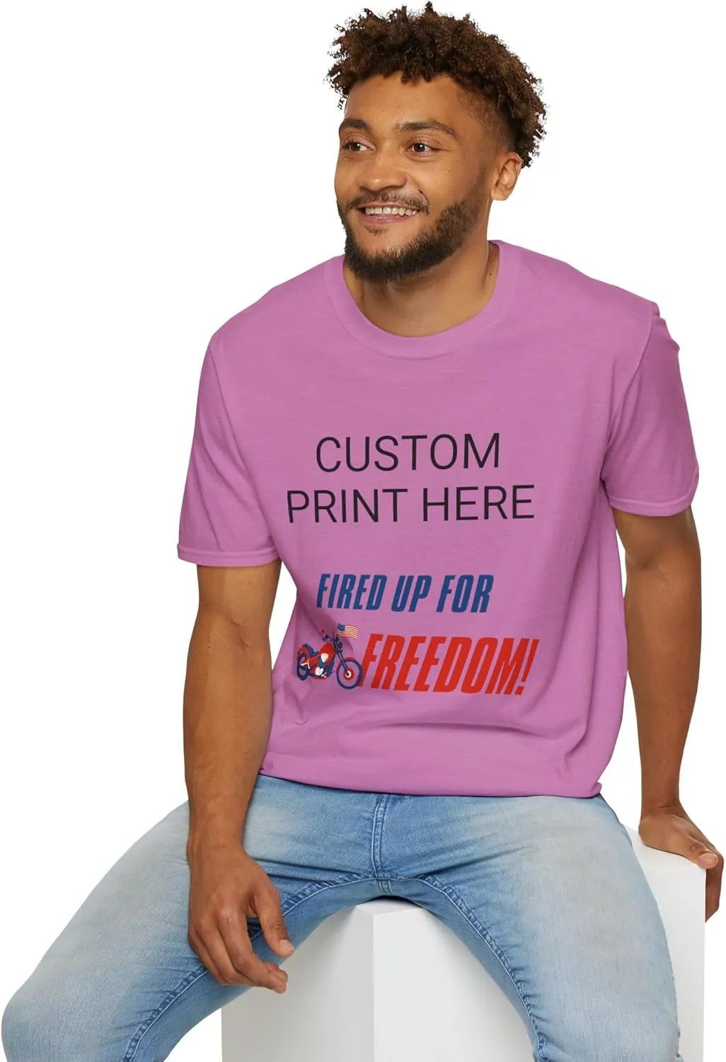 Fired Up for Freedom, Unisex Graphic Tee, Rider T-Shirt, Biker T- Shirt, July 4th Celebration Apparel, Gifts for Him/Her