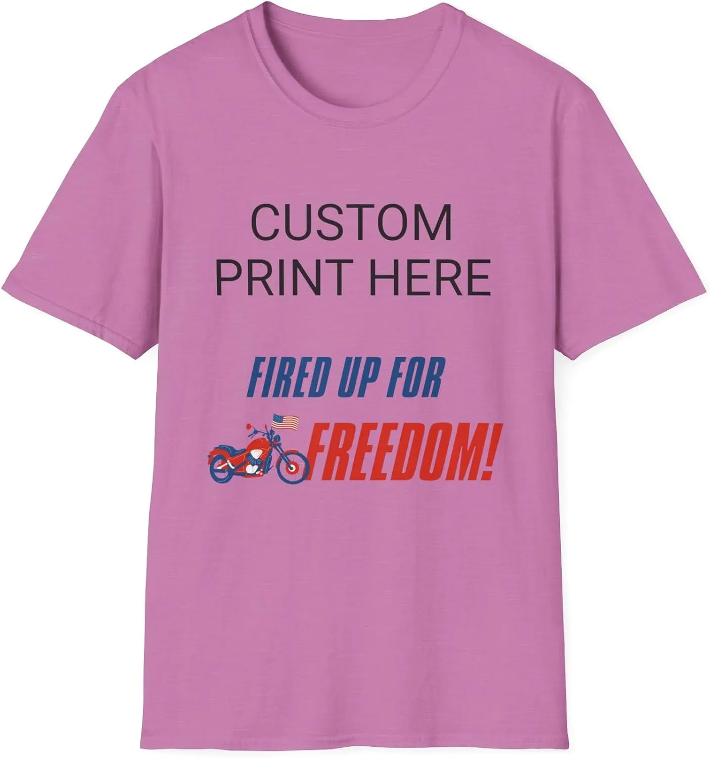 Fired Up for Freedom, Unisex Graphic Tee, Rider T-Shirt, Biker T- Shirt, July 4th Celebration Apparel, Gifts for Him/Her