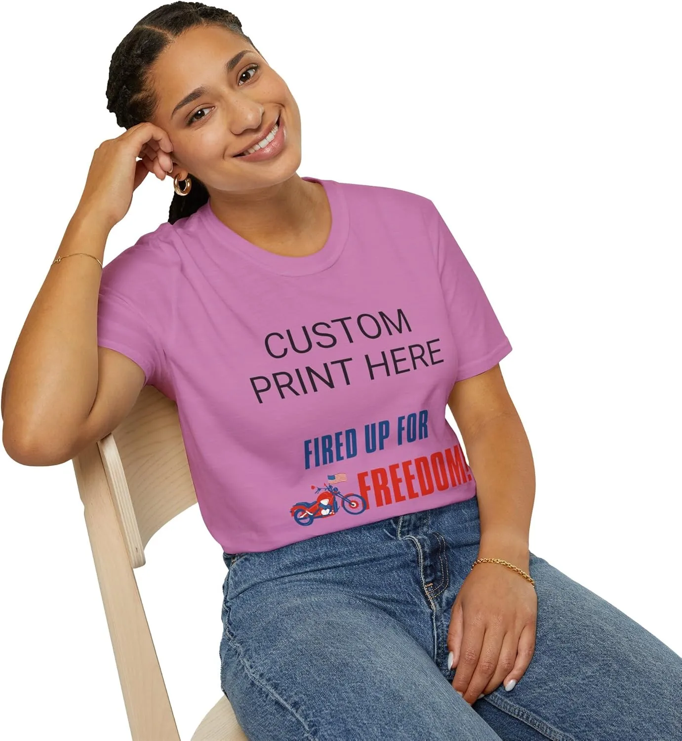 Fired Up for Freedom, Unisex Graphic Tee, Rider T-Shirt, Biker T- Shirt, July 4th Celebration Apparel, Gifts for Him/Her