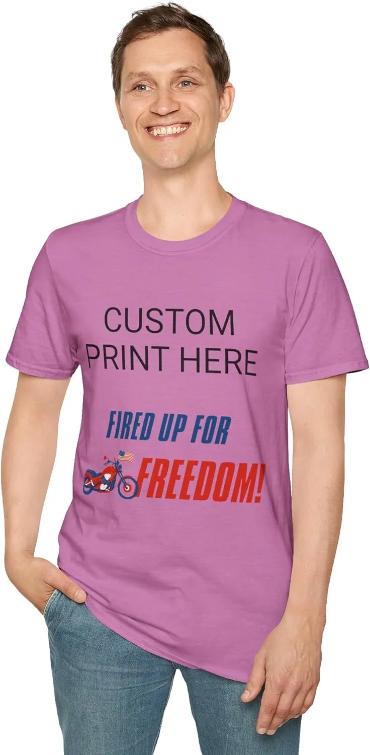 Fired Up for Freedom, Unisex Graphic Tee, Rider T-Shirt, Biker T- Shirt, July 4th Celebration Apparel, Gifts for Him/Her
