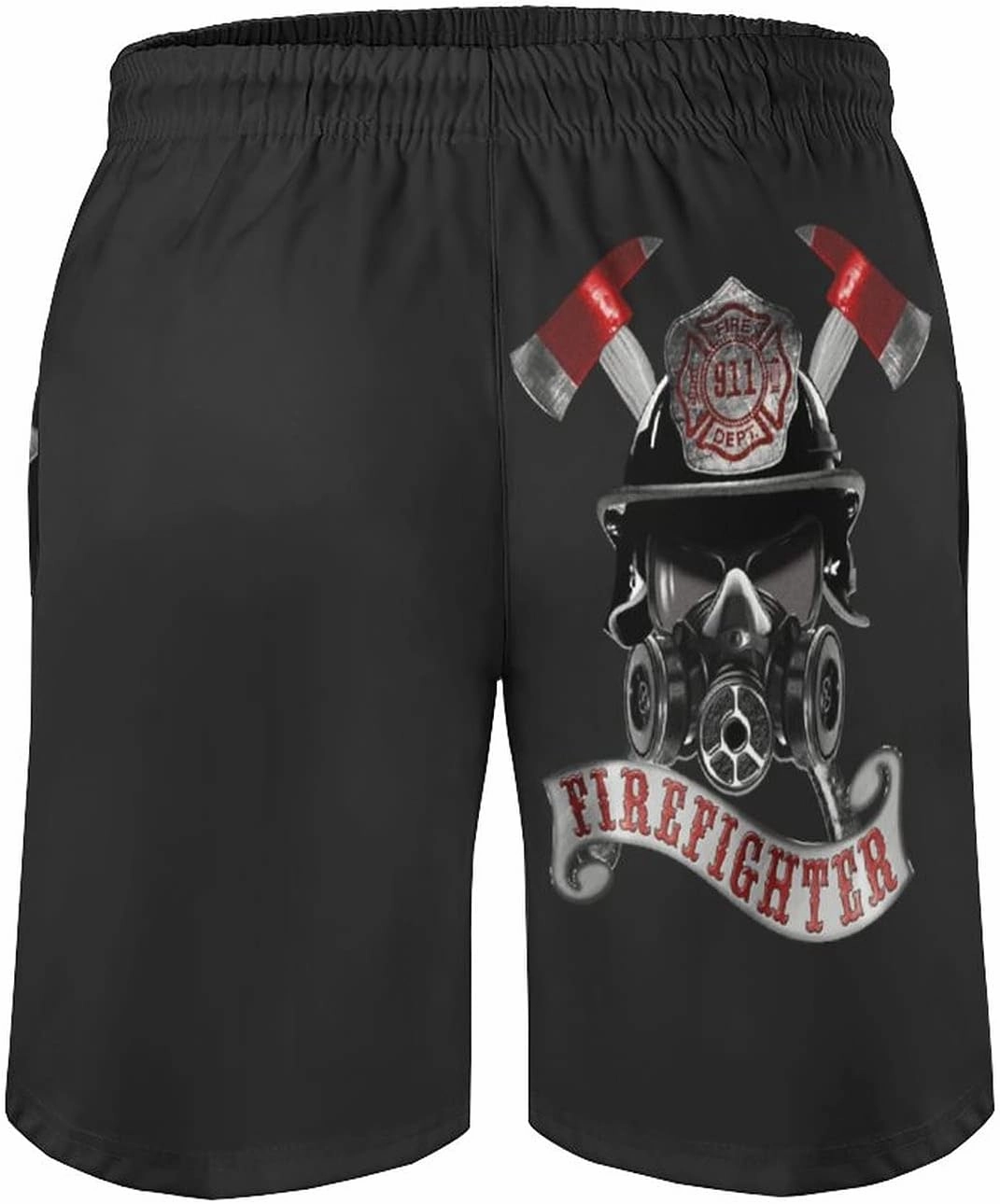 Firefighter First in Last Out Men's Summer Quick Dry Swim Trunks Casual Board Shorts Beachwear for Boys Men