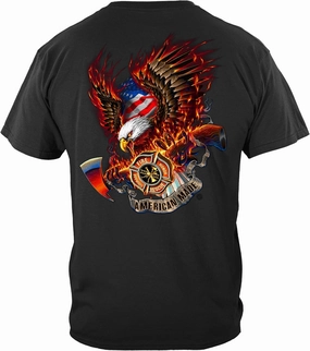 Firefighter T Shirt Fire Fighter - First Responder Eagle Flag Tshirt