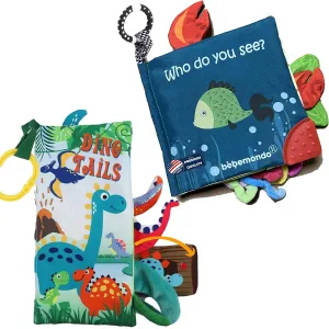 Fish Baby Book with Baby Dinosaur Crinkle Book Toys for Newborn Babies Infants 0-6, 6-12 and 12-18 Months, 1-2 Year Old