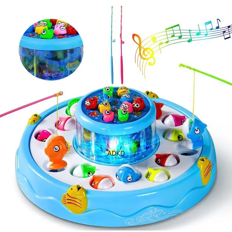 Fish Catching Game with 26 Fishes and 4 Pods with Music and Lights (Assorted Colour)