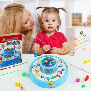 Fish Catching Game with 26 Fishes and 4 Pods with Music and Lights (Assorted Colour)