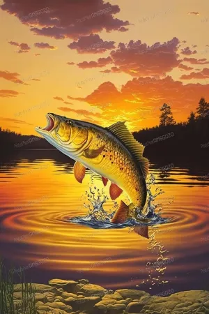 Fish Leaping Into The Water Wooden Jigsaw Puzzles 1000 Pieces, Fun Indoor Activity - Gift Poster, Patience Enhancing Stress Relief Game