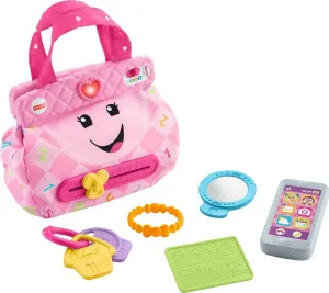 Fisher-Price Baby & Toddler Toy Laugh & Learn My Smart Purse with Lights, Learning Songs & 5 Accessories for Infants Ages 6  Months