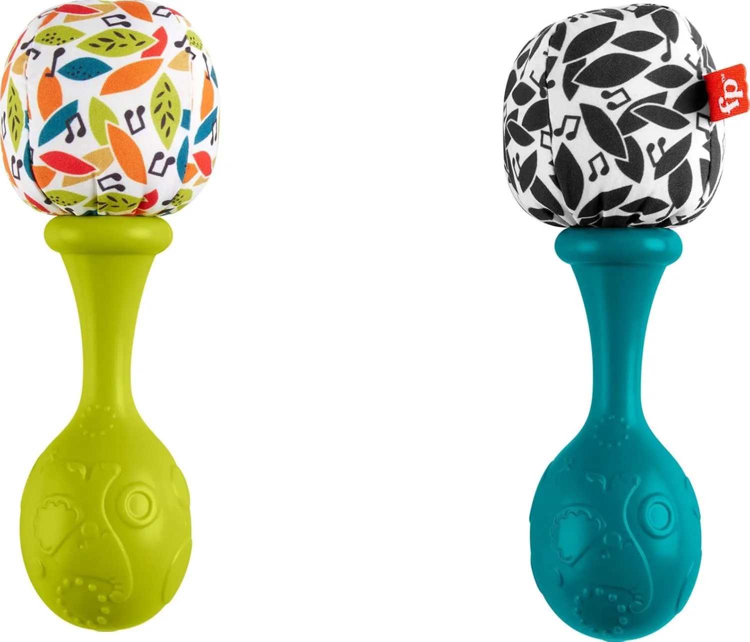 Fisher-Price Newborn Toys Rattle ‘n Rock Maracas, 2 Soft Musical Instruments for Developmental Play Babies Ages 3  Months, Neutral Colors