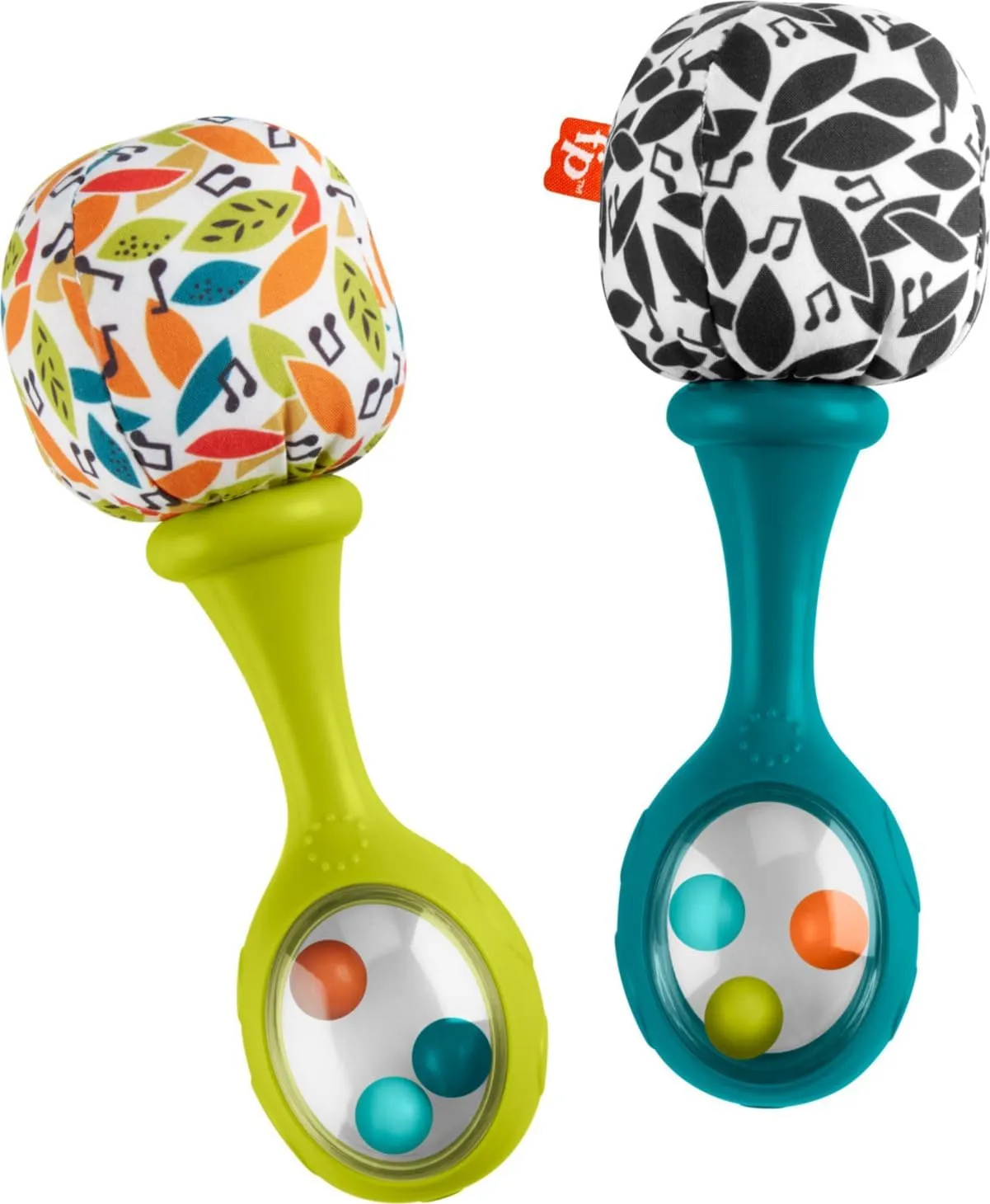Fisher-Price Newborn Toys Rattle ‘n Rock Maracas, 2 Soft Musical Instruments for Developmental Play Babies Ages 3  Months, Neutral Colors