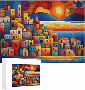 Fishing Village Impossible Hard Difficult Puzzle 1000 Piece Challenging Puzzles Simple Fashion Jigsaw Puzzles for Adults Kids for Game Home Decor