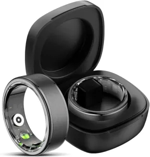 Fitness Smart Ring with 7/24 Heart Rate Monitor Pedometer Sleep Ring Waterproof Tracker Casual Sports Ring Gold Black Ring