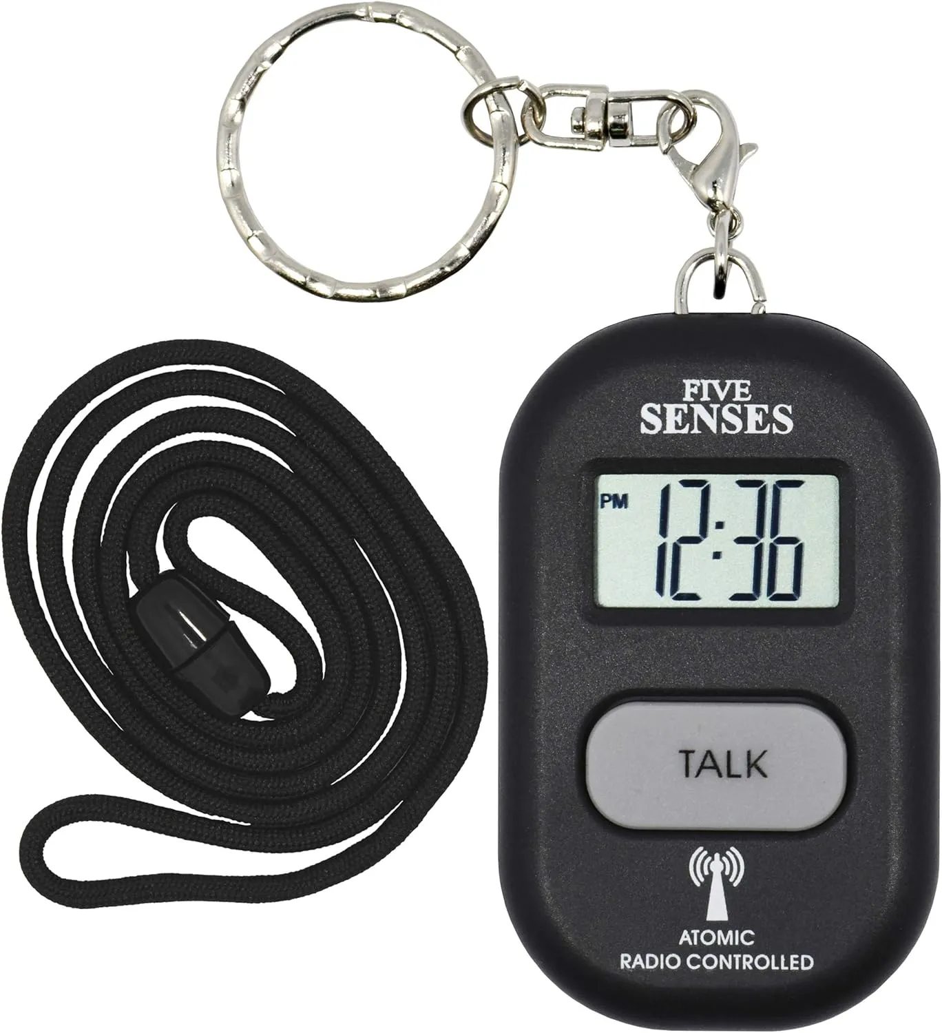 FIVE SENSES Atomic Talking Key Chain for Women Men Elderly Visually Impaired Cute Smart Keychain Multiple Alarm Clock Watch 1281S