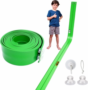 Flex Track 15 Ft Starter Set with Suction Cups Compatible with Hot Wheels and Diecast 1/64th Cars for Ages 3 & Up Green Gray Orange Classic Long Rolls Up Portable Racetrack (Green)