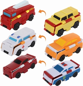 Flip Racers Transformable Cars Dual-Design Toy Cars Pull Back Vehicle Playset Flip Racers Transformable Cars Kiddie Corner,Gifts for Toddlers Birthday Stuffers Creative (Hh)