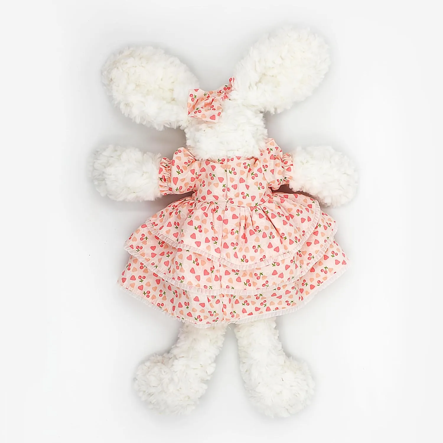 Floppy Bunny Stuffed Animals in Dress for Baby Girls Plush Toys 18 Inch (Pink Lolita Floral Dress)