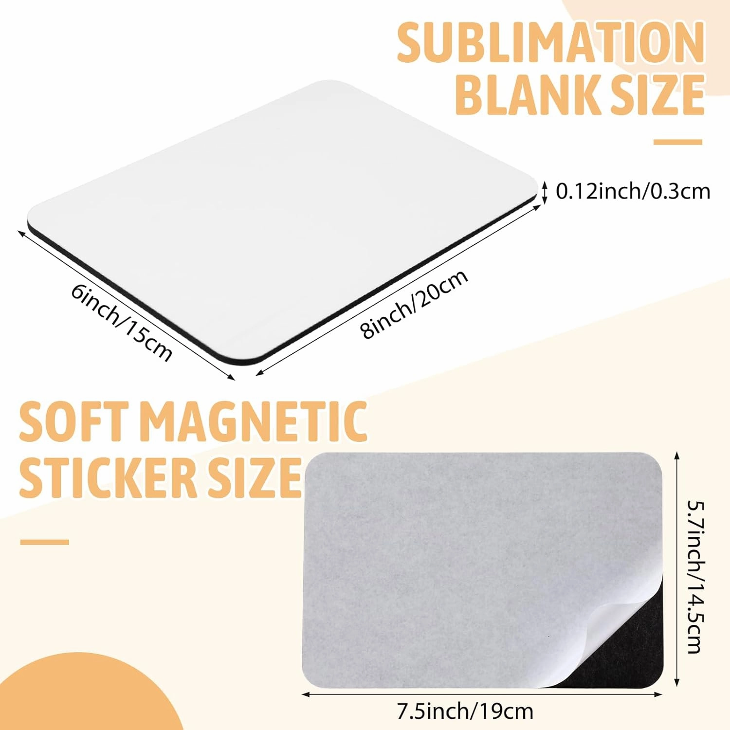 Flutesan 32 Pcs Large Sublimation Magnet Blanks Personalized Refrigerator Sublimation Blanks Include 16 Rectangle Blanks 16 Fridge Magnets for Office Kitchen Microwave Car Wall Decoration (6 x 8 Inch)