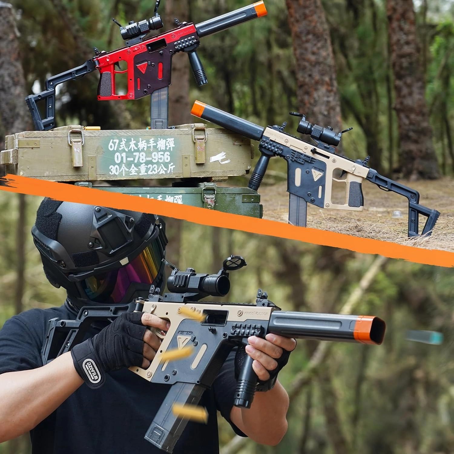 Foam Blaster with Soft Bullets, Outdoor Toy Acitivity, 18  (DesertVic)