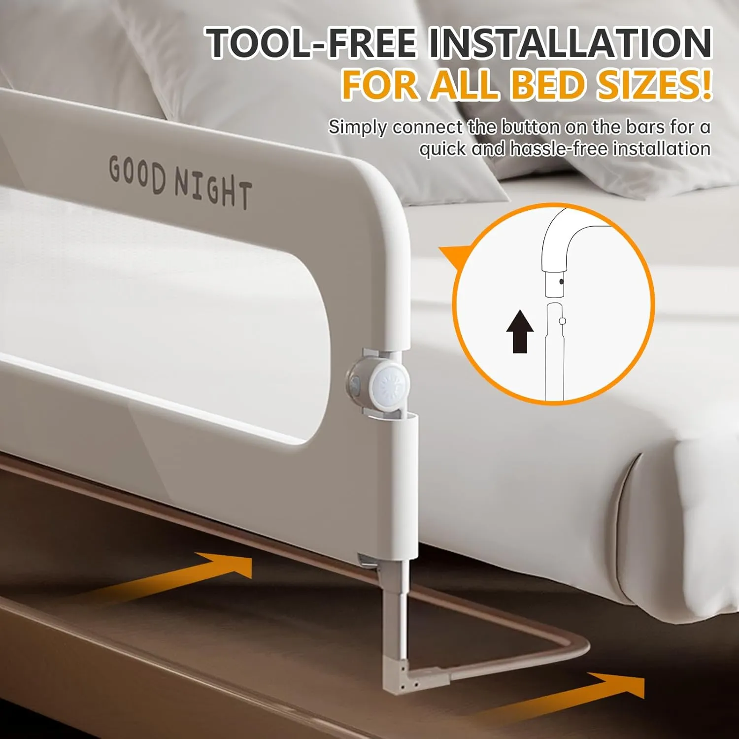 Foldable Toddler Bed Rails - Kids Guard Bumper for Crib Safe Bed Side Rail for Twin Queen King Full Size Beds 32inch