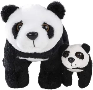 Forest & Twelfth Mom and Baby Mini Panda, Stuffed Animals for Boys and Girls, Jungle Baby Shower Decorations, Nursery Decor, Zoo Animals for Toddlers, Plush Toys, Soft Stuffed Pandas (Panda)