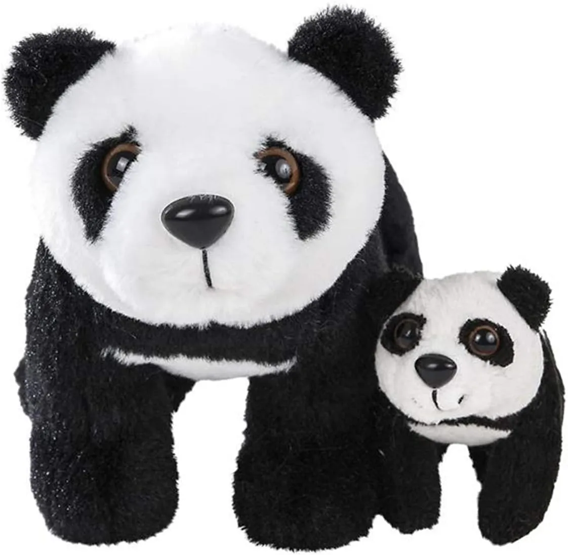 Forest & Twelfth Mom and Baby Mini Panda, Stuffed Animals for Boys and Girls, Jungle Baby Shower Decorations, Nursery Decor, Zoo Animals for Toddlers, Plush Toys, Soft Stuffed Pandas (Panda)