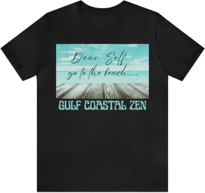 Forgotten Coast Dear Self Beach Dock Ocean Beach Adult Short Sleeve T- Shirt Black S