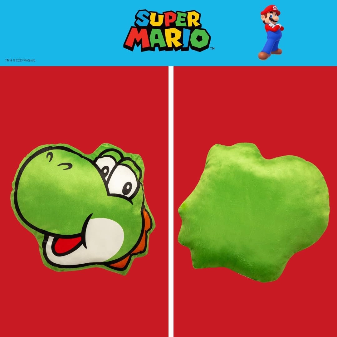 Franco Anime Gaming Bedding Super Soft Cozy Plush Decorative Pillow, One Size, Yoshi