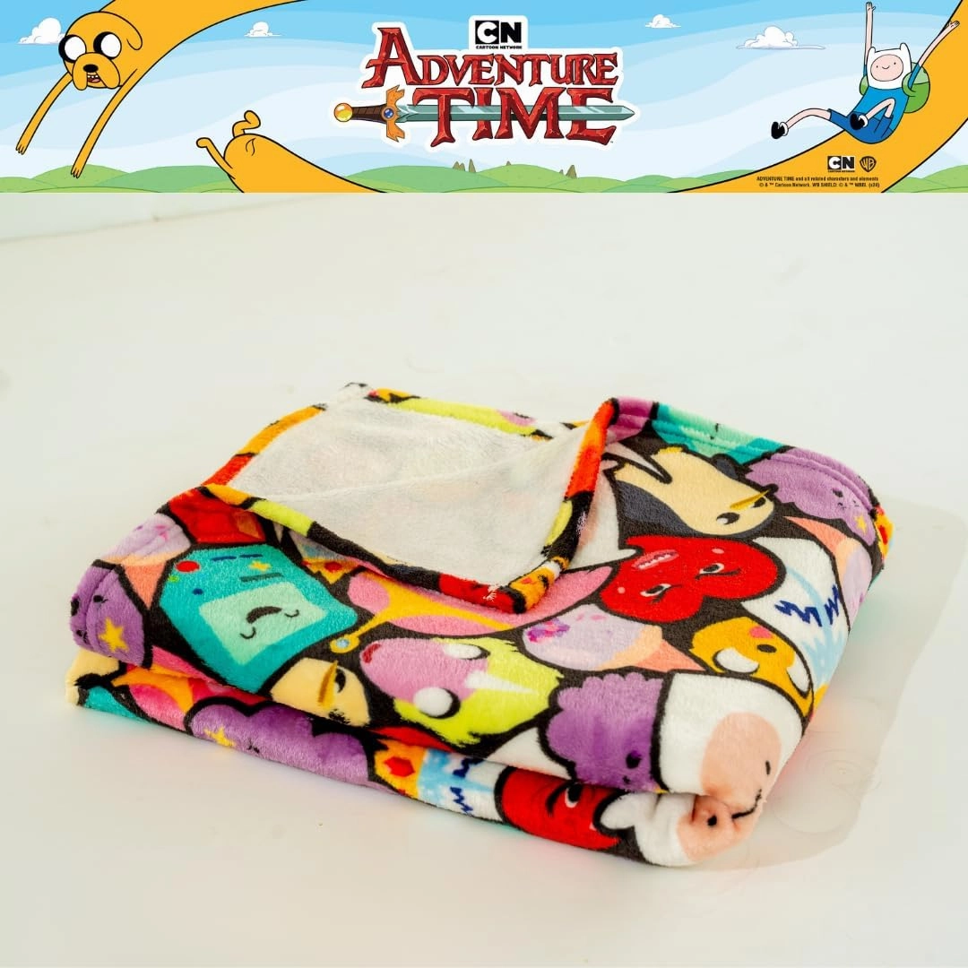 Franco Collectibles Adventure Time Bedding Super Soft Cozy Plush Throw, 46 in x 60 in, (Officially Licensed Product)