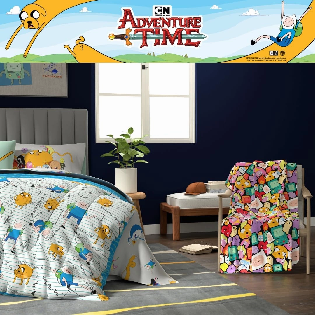 Franco Collectibles Adventure Time Bedding Super Soft Cozy Plush Throw, 46 in x 60 in, (Officially Licensed Product)