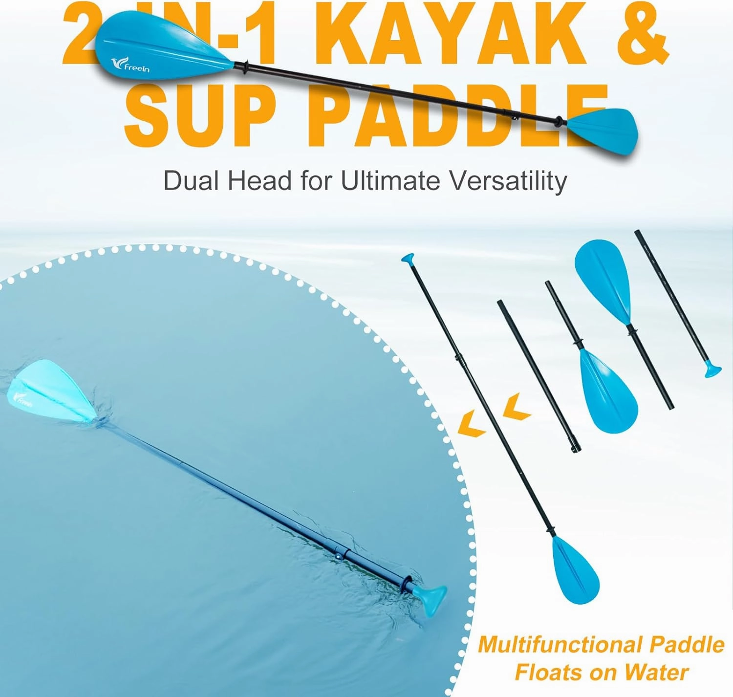 Freein Inflatable Paddle Board 10'6"/11',Capacity 2-in-1 SUP/Kayak with Adjustable Seat,Electric Pump Adapter,Non-Slip Diamond Deck & Travel Backpack,for Adults/Fishing/Yoga