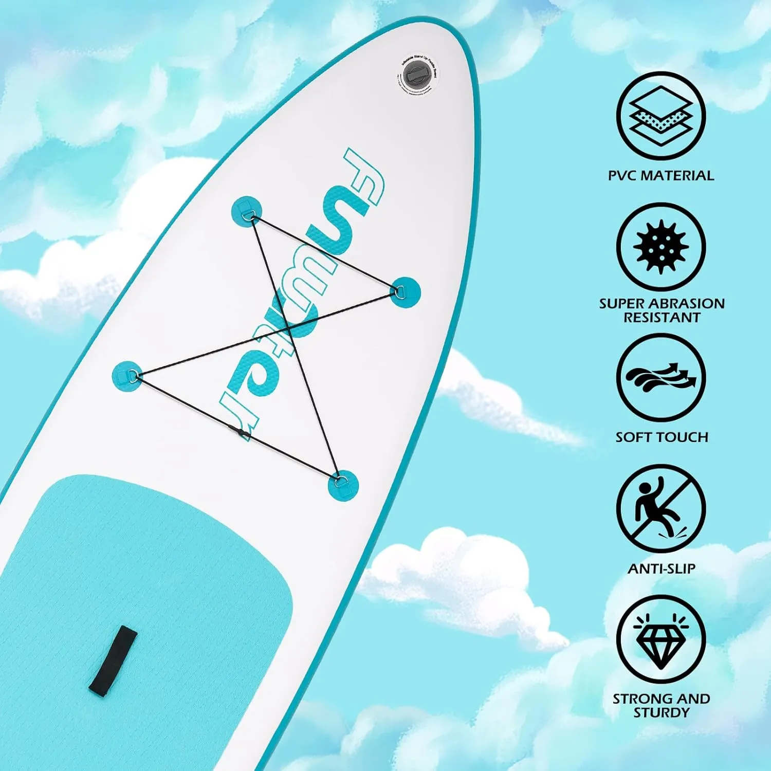 FunWater Inflatable Ultra-Light Stand Up Paddle Board for All Skill Levels with Premium SUP Paddleboard Accessories,Non-Slip Comfort Deck for Youth & Adults