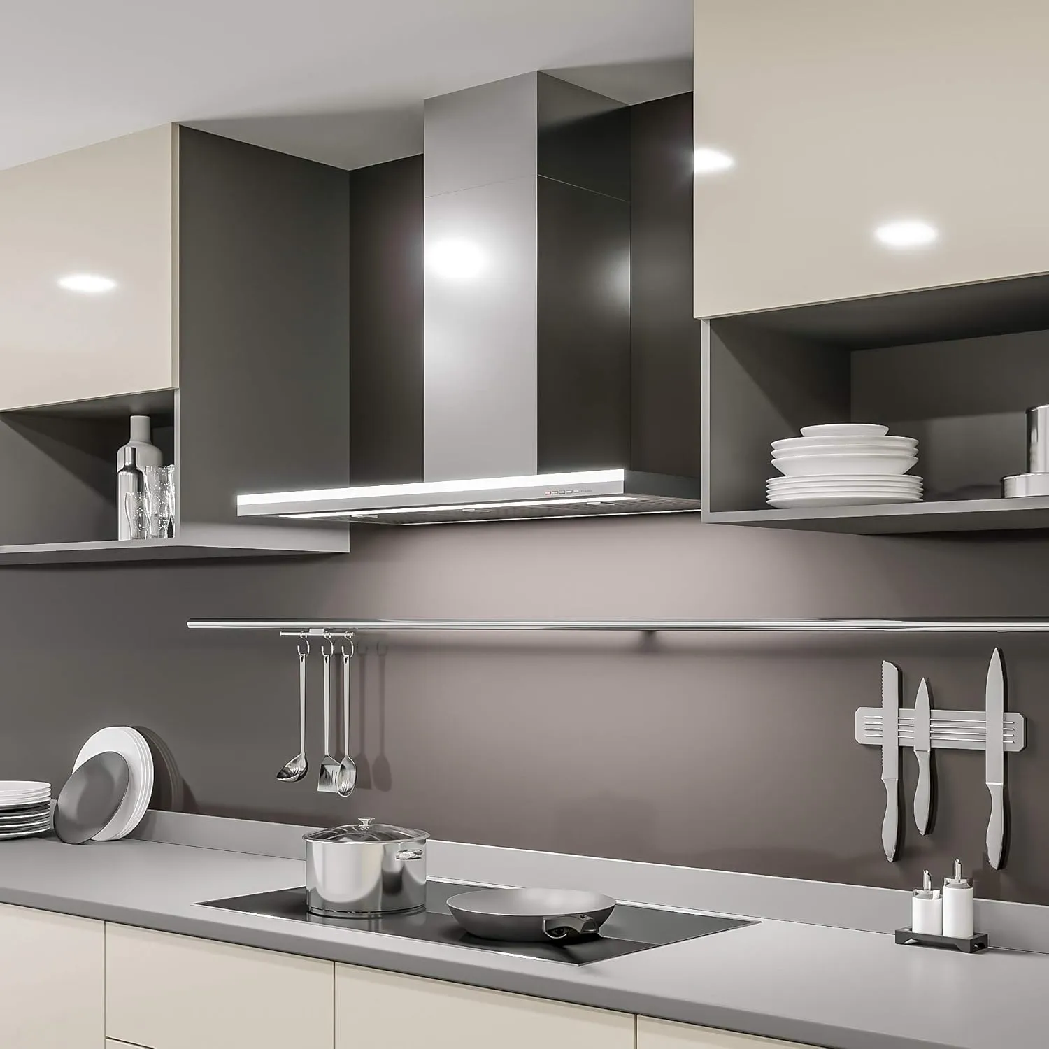 Futuro Futuro Range Hood 36" 940-CFM | Streamline | Wall Mount Stainless Steel Vent Hood | Modern Italian Exhaust Hood | Energy-Efficient LED, Ultra-Quiet with Blower