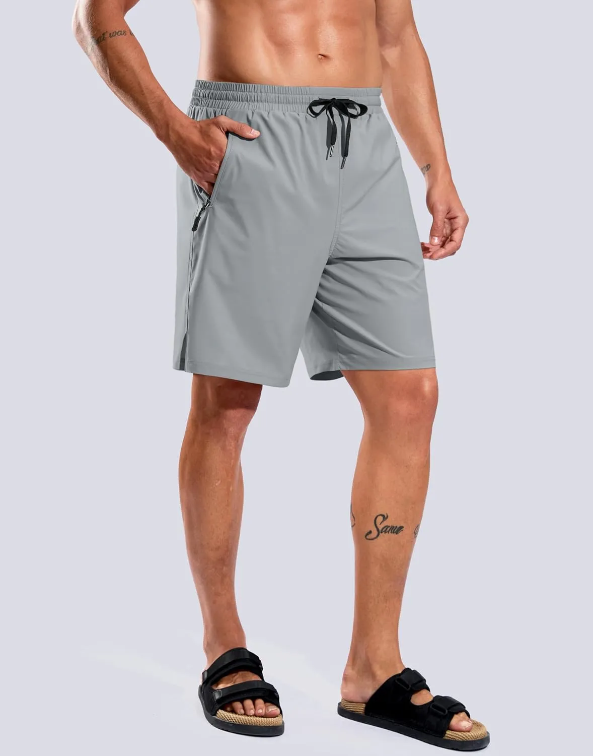 G Gradual Mens Swim Trunks with Compression Liner 7" Quick Dry Board Shorts Swimsuit Bathing Suit for Men with Zipper Pockets