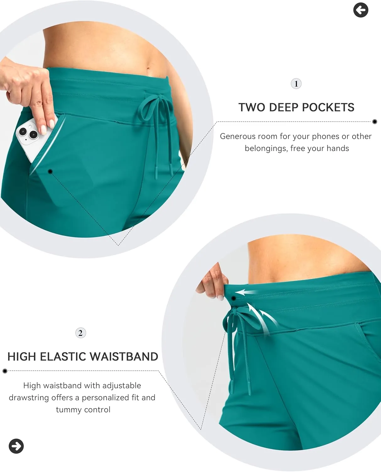 G Gradual Women's 7" High Waisted Swim Board Shorts with Pockets Quick Dry Beach Swimming Shorts for Women with Liner