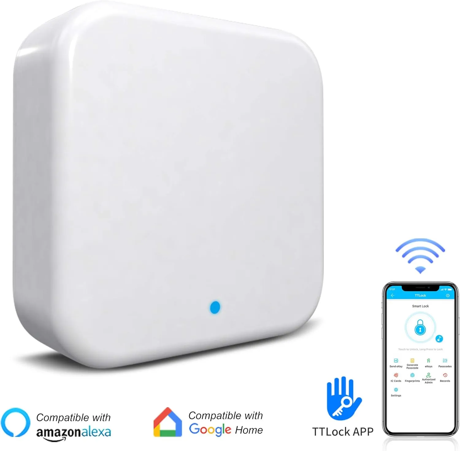 G2 Wifi Gateway Smart Lock for Voice Control, Wi-fi Bridge to TTLock App for Remote Control