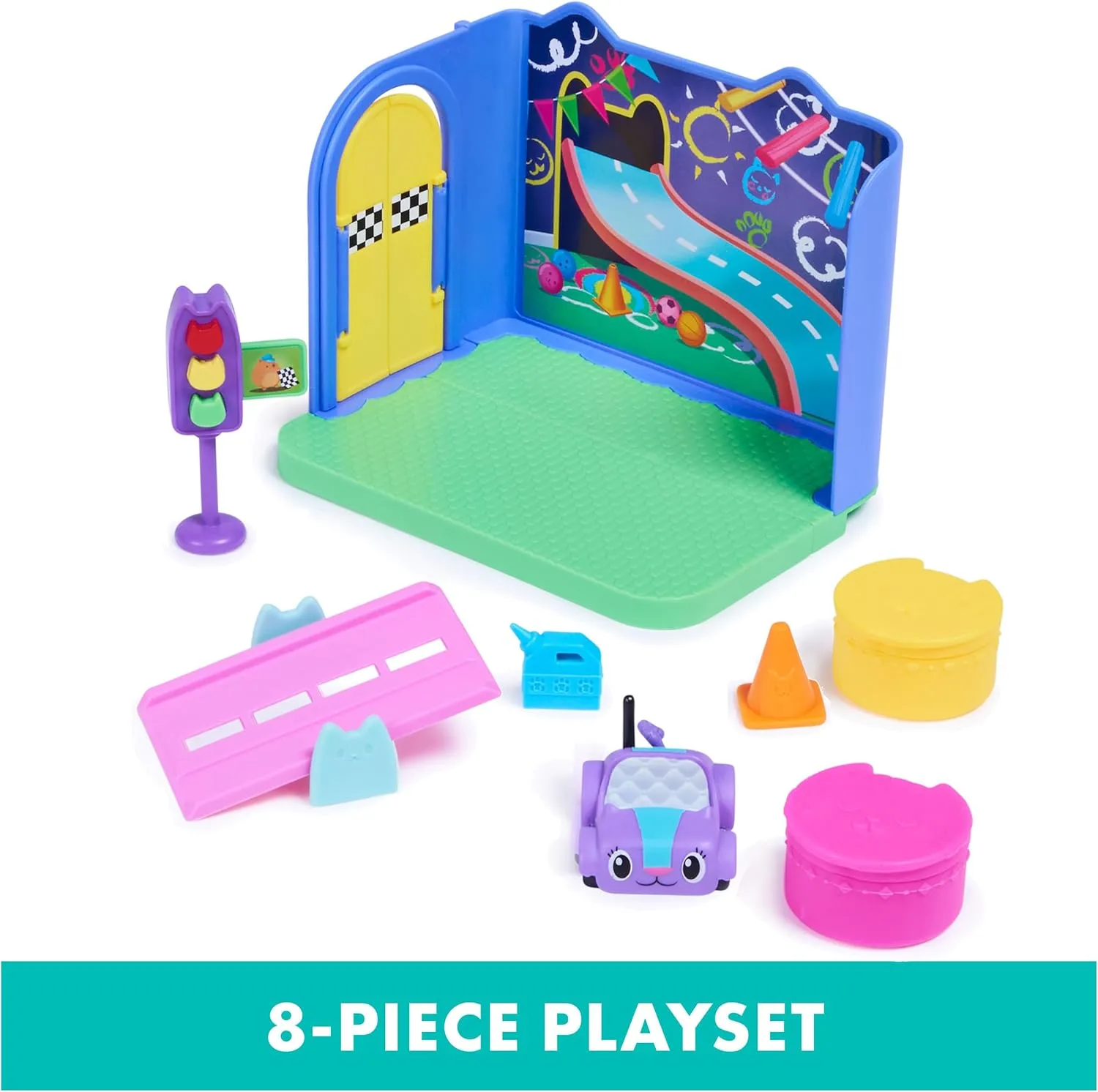 Gabby's Dollhouse, Carlita Purr-ific Play Room with Carlita Toy Car, Accessories, Furniture and Dollhouse Deliveries, Kids Toys for Ages 3 and up