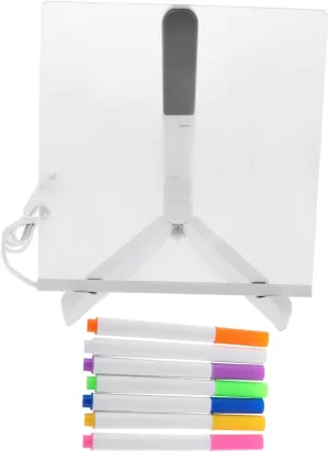 Gadpiparty 1Set LED Drawing Board Glowing Art Pad with Color Pens Portable Dry Erase Note Board for and Creative Learning